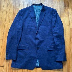 Lauren Ralph Lauren x Macy’s Men’s Navy Blue 100% Linen Lightweight Blazer 44L